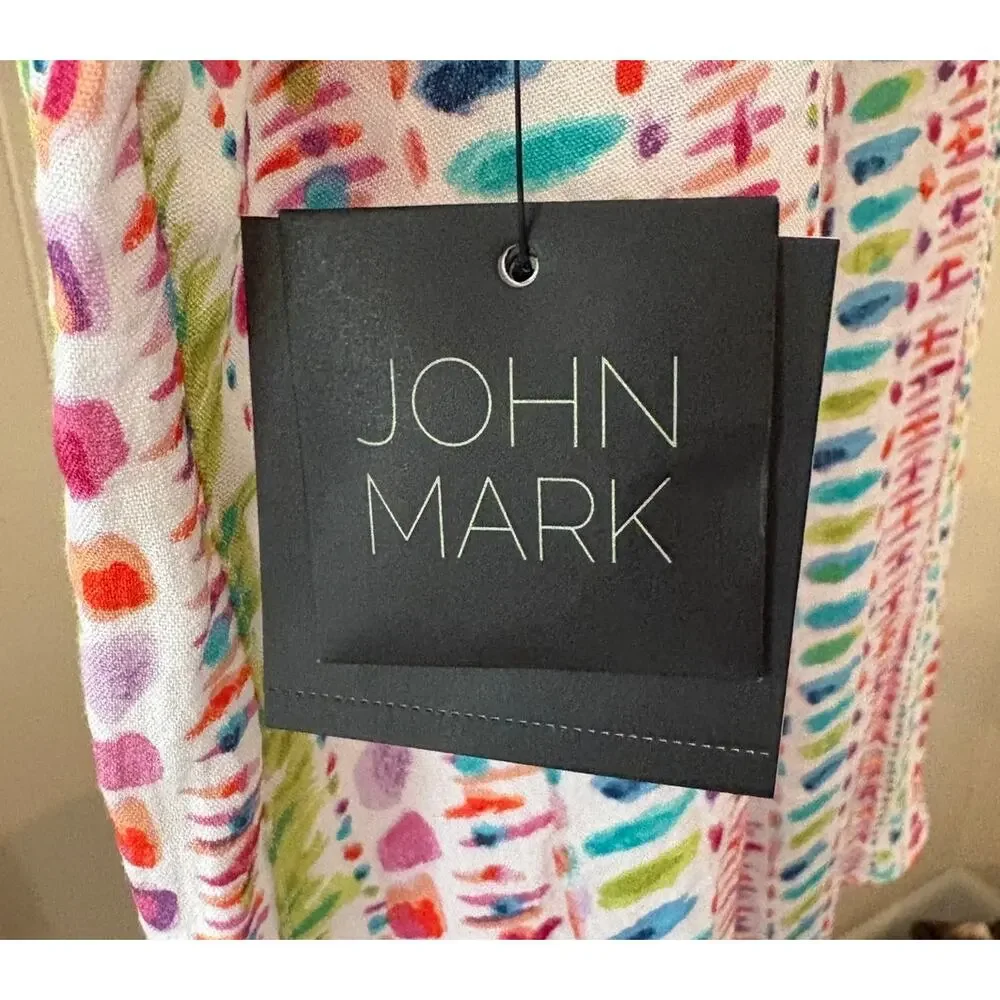 John Mark Cotton Textured Button Blouse Sz Large NWT - Picture 6 of 6